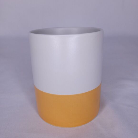 Starbucks Coffee Mug 2 Tone White, Orange Mermaid Embossed 2014 Ceramic - Picture 2 of 7